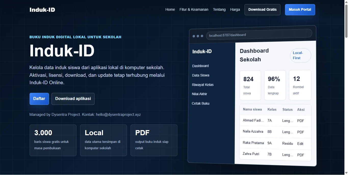 Aplikasi Pendukung Data Induk Siswa